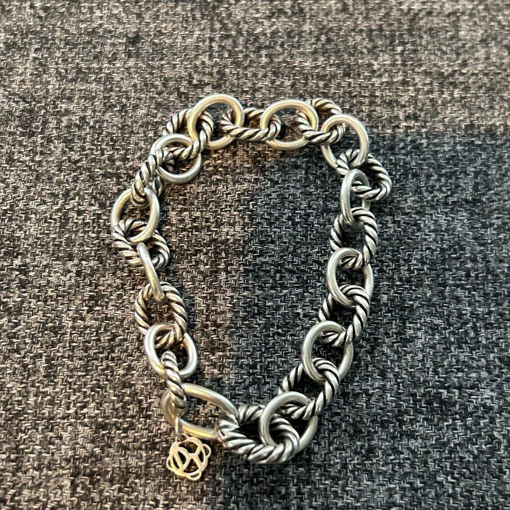 David Yurman Sterling Silver 12mm Oval Link Bracelet S
